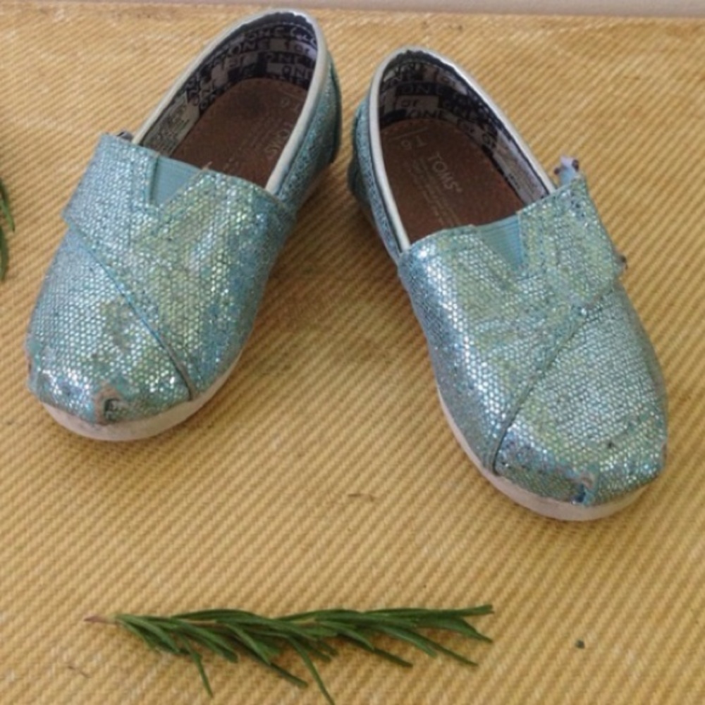 TOMS Blue Glittery Shoes